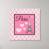 Pink Paris Sign Wall Art キャンバスプリント (正面)