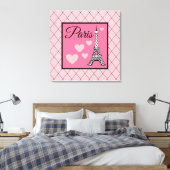 Pink Paris Sign Wall Art キャンバスプリント (インサイチュ (寝室))