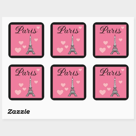 Pink Paris Stickers スクエアシール (シート)