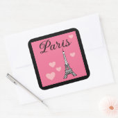 Pink Paris Stickers スクエアシール (封筒)