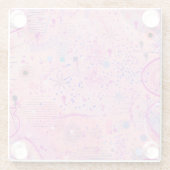 Pink Party Maximalist Art ガラスコースター (裏面)