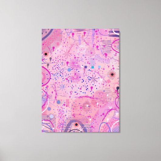 Pink Party Maximalist Art キャンバスプリント (正面)
