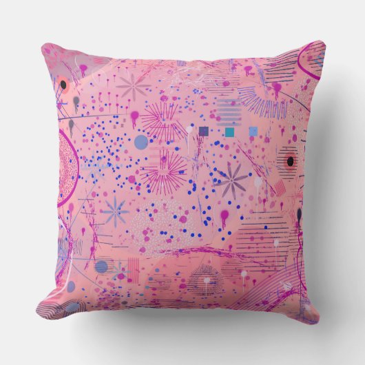 Pink Party Maximalist Art クッション (正面)