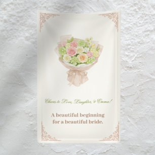 pink pastel bouquet Elegant  横断幕