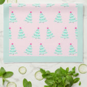 Pink Pastel Christmas Kitchen Towel キッチンタオル (折り畳み)