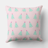 Pink Pastel Christmas Throw Pillow クッション (裏面)