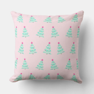 Pink Pastel Christmas Throw Pillow クッション
