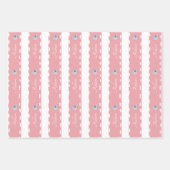 Pink Pastel Elephant Pattern for Little Girl Party ラッピングペーパーシート (正面3)