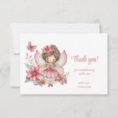 Pink Pastel Fairy Floral 8th Birthday Thank You  サンキューカード (正面)