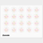 Pink Pastel Floral Easter Egg Happy Easter Sticker ラウンドシール (シート)