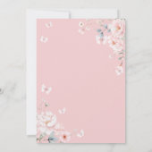 Pink Pastel Floral It's A Girl Bow Baby Shower 招待状 (裏面)