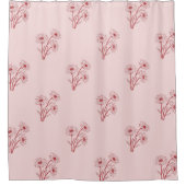 Pink Pastel Floral Pattern Vintage Grandmillenial シャワーカーテン (正面)