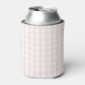 Pink Pastel Gingham Pattern Grandmillenial  缶クーラー (缶正面)