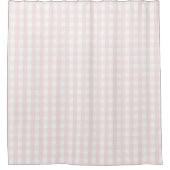 Pink Pastel Gingham Pattern Modern Farmhouse シャワーカーテン (正面)