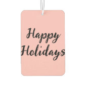 Pink pastel happy holidays Christmas simple stylis カーエアーフレッシュナー (裏面)