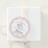 Pink Pastel Little Boo Ghost Baby Shower Circle フェイバータグ (インサイチュ)