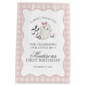 Pink Pastel Little Boo Ghost Birthday Party Favors ミディアムペーパーバッグ (裏面)