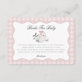 Pink Pastel Little Boo Ghost Books for Baby Insert エンクロージャーカード