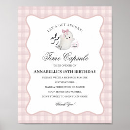 Pink Pastel Little Boo Ghost Time Capsule Game ポスター