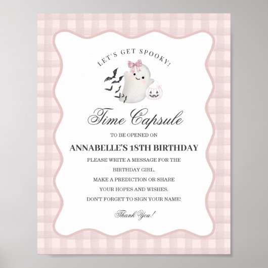 Pink Pastel Little Boo Ghost Time Capsule Game ポスター (正面)