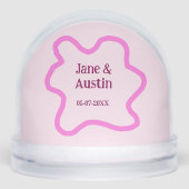 Pink pastel retro wedding border frame name date (正面)