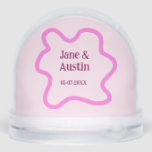 Pink pastel retro wedding border frame name date (裏面)