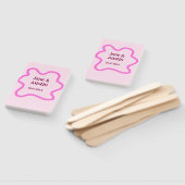 Pink pastel retro wedding border frame name date ハンドファン (組立なし)