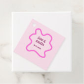 Pink pastel retro wedding border frame name date フェイバータグ (インサイチュ)