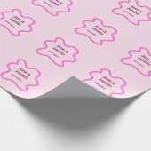 Pink pastel retro wedding border frame name date ラッピングペーパー (角)