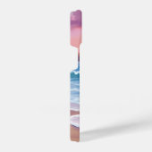 Pink Pastel Skies | Ocean Watercolor Beach Waves iPhoneケース (右側面)