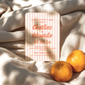 Pink Pastel Striped Modern Wedding 招待状