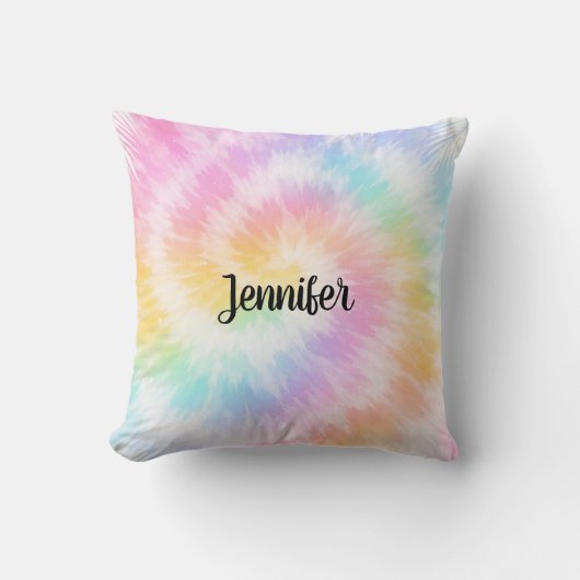 Pink Pastel Tie Dye Girly Chic                     クッション (正面)