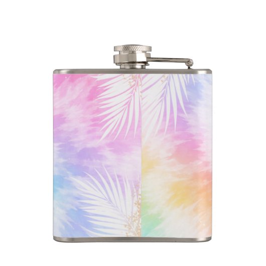 Pink Pastel Tie Dye Girly Chic                     フラスク (裏面)