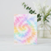 Pink Pastel Tie Dye Girly Chic ポストカード (スタンド正面)