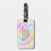 Pink Pastel Tie Dye Girly Chic ラゲッジタグ (裏面縦)