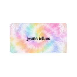 Pink Pastel Tie Dye Girly Chic                     ラベル