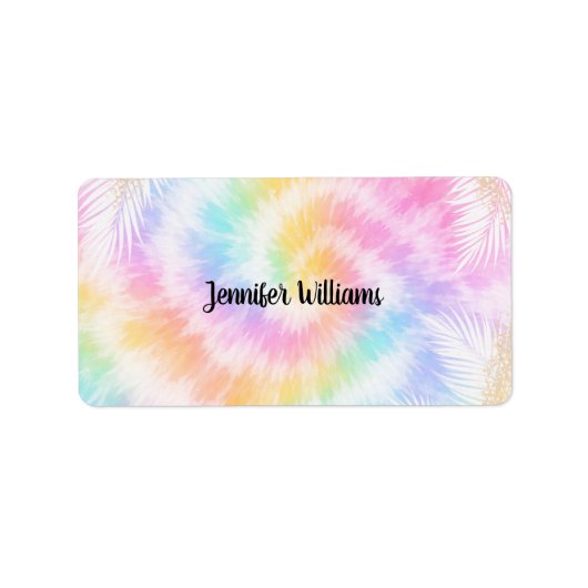 Pink Pastel Tie Dye Girly Chic                     ラベル (正面)