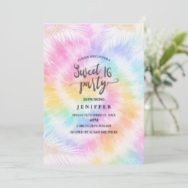 Pink Pastel Tie Dye Girly Chic                     招待状