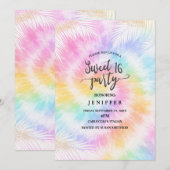 Pink Pastel Tie Dye Girly Chic                     招待状 (正面/裏面)