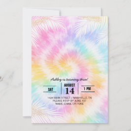 Pink Pastel Tie Dye Girly Chic                     招待状