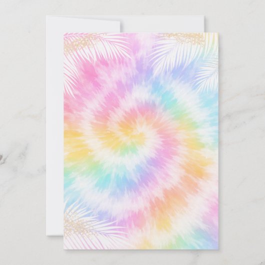 Pink Pastel Tie Dye Girly Chic                     招待状 (裏面)