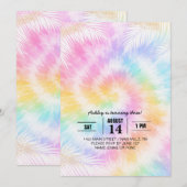 Pink Pastel Tie Dye Girly Chic 招待状 (正面/裏面)