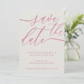 Pink Pastel Tone Script Photo Calligraphy Wedding セーブザデート (スタンド正面)