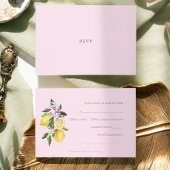 Pink Pastel Watercolor Citrus Wedding RSVP Card