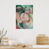 Pink Pastelle by Georgia O'Keefe – 抽象化 ポスター (キッチン)