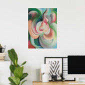 Pink Pastelle by Georgia O'Keefe – 抽象化 ポスター (ホームオフィス)