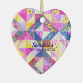 Pink Patchwork Quilt Ceramic Ornament セラミックオーナメント (右)