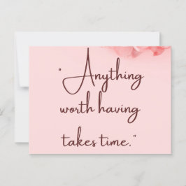 Pink Patience Pays Off – Motivational Quote Poster ポストカード