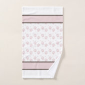 Pink Paw Print – Elegant Neutral Dog Lover バスタオルセット (ハンドタオル)