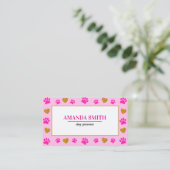 Pink Paw Prints Heart Dog Groomer Business Card 名刺 (スタンド正面)